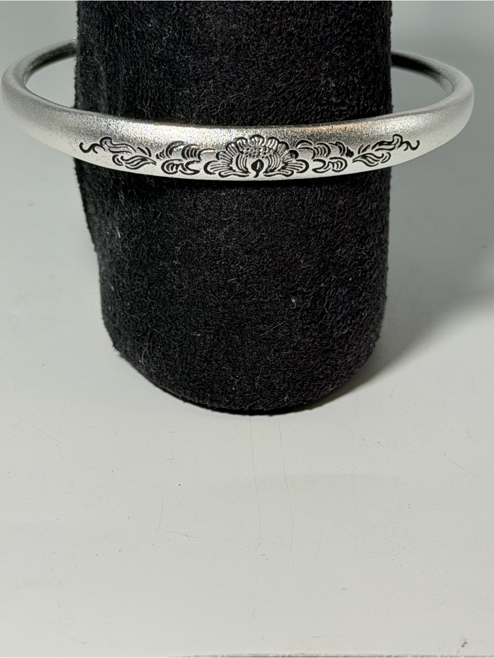 Silver Bracelet with Black Etching NWOT